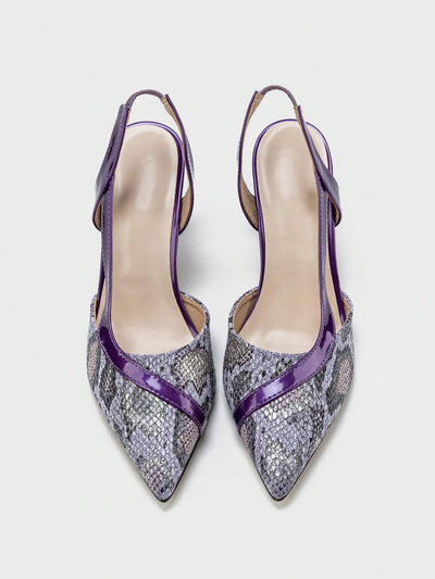 Sleek Pointed-Toe Slingback Pumps: Elegant Stiletto Heels for Work & Daily Wear