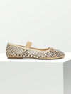 Chic & Comfy: Women's Bow-Detail Mary Jane Ballet Flats with Sparkling Upper