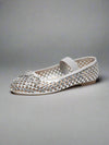 Chic & Comfy: Women's Bow-Detail Mary Jane Ballet Flats with Sparkling Upper