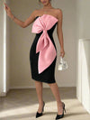 Chic Bowknot Bodycon Dress in Flash Pink - Effortless Elegance for Any Occasion