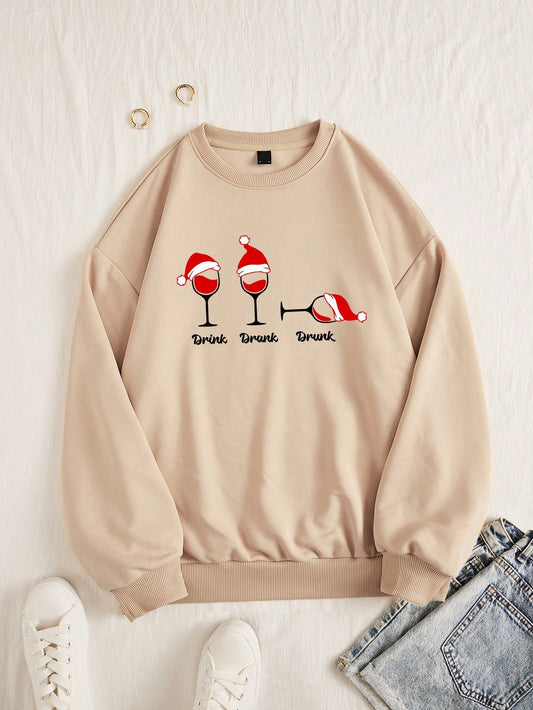 Cheers to the Season: Cozy ‘Drink Drank Drunk’ Christmas Sweatshirt