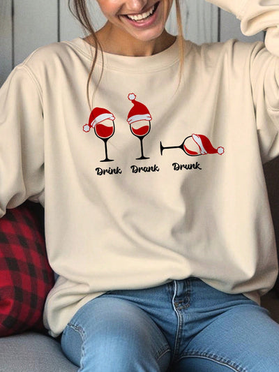 Cheers to the Season: Cozy ‘Drink Drank Drunk’ Christmas Sweatshirt