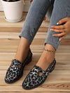 Chic Leopard Print Flat Sandals with Buckle - Comfort & Style for Every Step