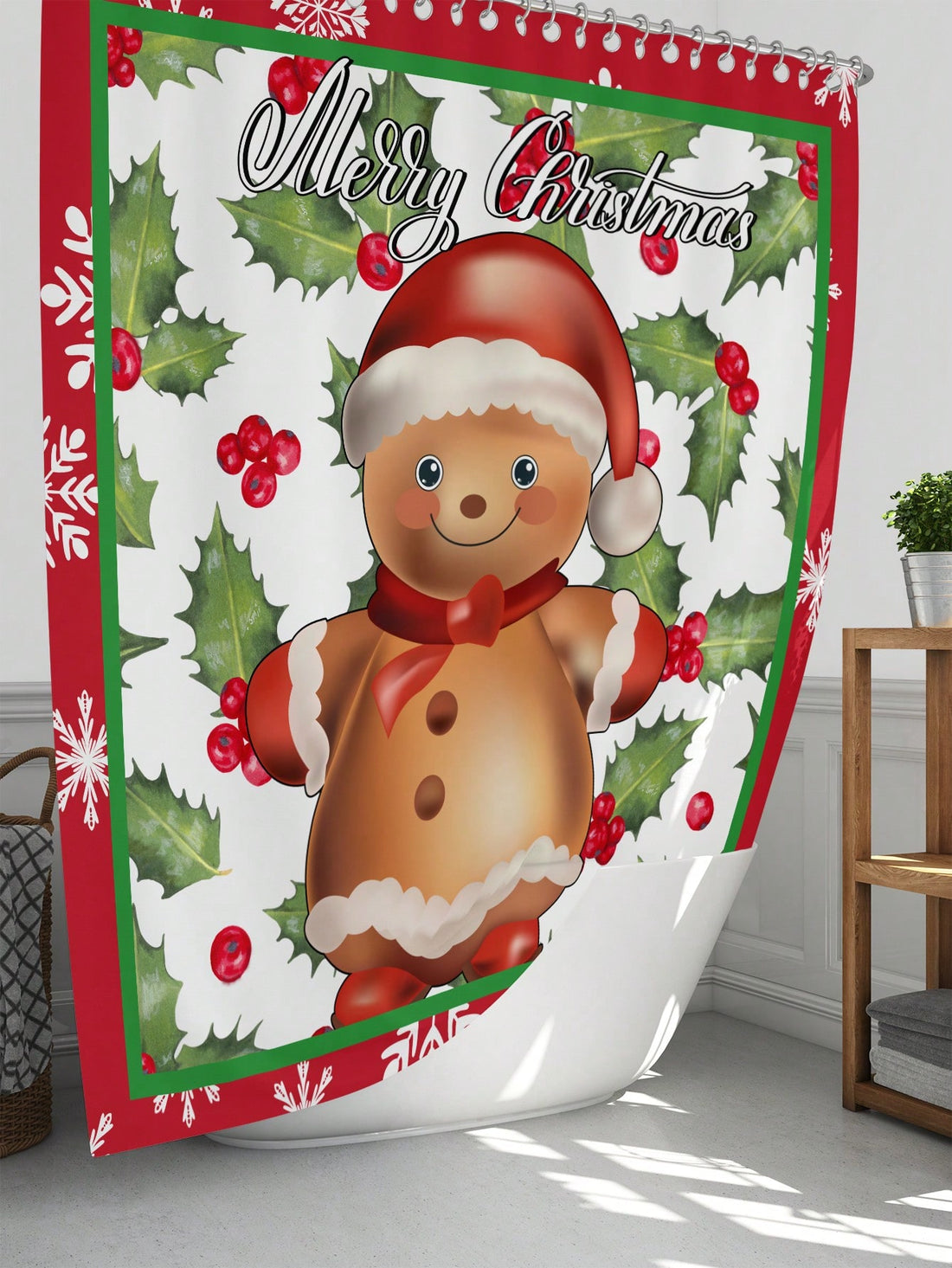 Elevate your bathroom decor this Christmas with our Festive Bathroom Set! This set includes a waterproof shower curtain, non-slip rugs, and toilet covers with hooks. Keep your bathroom clean and stylish with ease this holiday season.