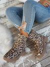 Chic Leopard Print Ankle Snow Boots with Cozy Fur Lining - Perfect for Winter