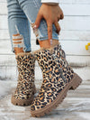 Chic Leopard Print Ankle Snow Boots with Cozy Fur Lining - Perfect for Winter