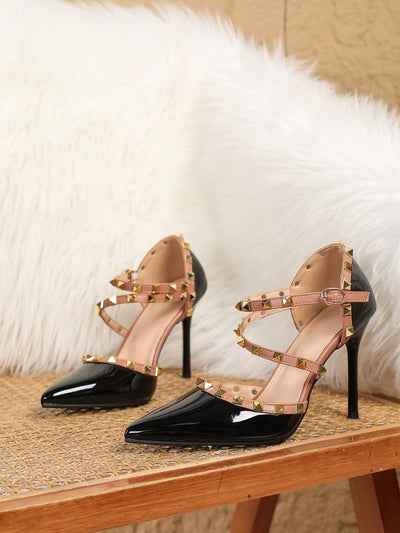 Chic & Sexy Studded Pointed Toe High Heel Sandals - Perfect for Parties & Dates!