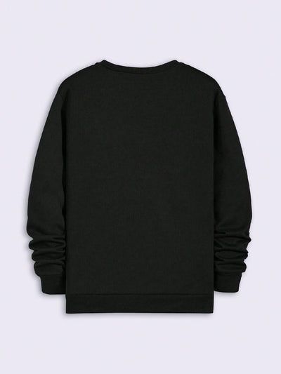 Cozy Plus-Size Men's Graphic Sweatshirt for Autumn/Winter - Trendy Casual Crew Neck