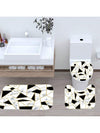 Elegant Marble Triangle Shower Curtain Set with Non-Slip Rug and Toilet Lid Cover