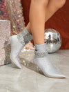 Sparkling Rhinestone Pointed Toe High Heel Boots - Perfect for Parties, Gatherings, and Weddings