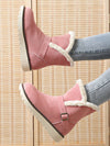 Chic Pink Thick Sole One-Strap Snow Boots for Women – Perfect Winter Footwear