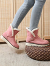 Chic Pink Thick Sole One-Strap Snow Boots for Women – Perfect Winter Footwear