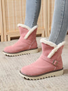 Chic Pink Thick Sole One-Strap Snow Boots for Women – Perfect Winter Footwear