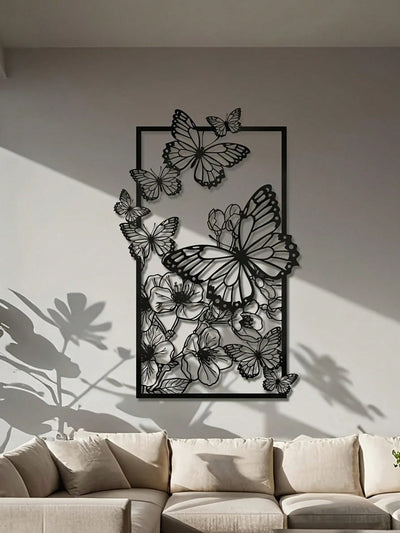 Enchanting Butterfly Floral Metal Wall Sculpture – A Stylish Touch for Your Home Décor