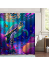 Vibrant Oceanic Adventure Shower Curtain Set – Colorful Sea Turtle Design with 12 Hooks