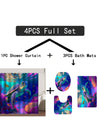 Vibrant Oceanic Adventure Shower Curtain Set – Colorful Sea Turtle Design with 12 Hooks