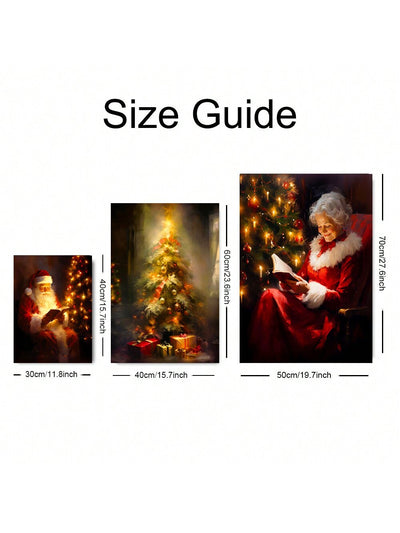 Charming Vintage Christmas Wall Art Set - Featuring Santa and Mrs. Claus