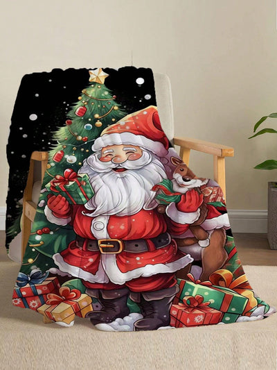 Cozy Santa Claus Plush Blanket - Warm & Soft Comfort for Home, Office & Travel