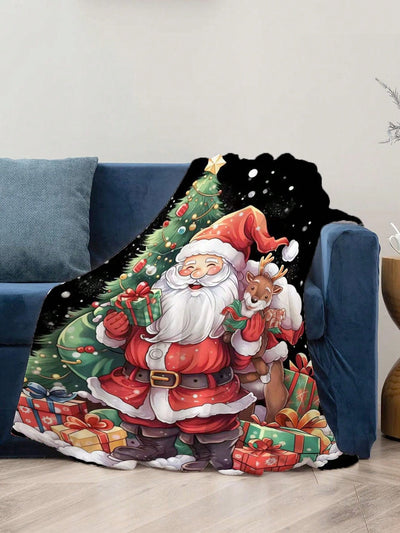 Cozy Santa Claus Plush Blanket - Warm & Soft Comfort for Home, Office & Travel