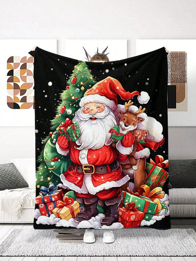 Cozy Santa Claus Plush Blanket - Warm & Soft Comfort for Home, Office & Travel