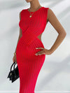 Chic Criss-Cross Cutout Knit Dress - Perfect for Spring & Autumn