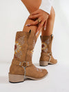 Chic Western Embroidered Cowgirl Boots for Women - Perfect for Autumn & Winter Styling