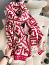 Elegant Jacquard Women's Scarf: Chic Faux Cashmere Accessory for Autumn & Winter