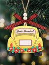 Just Married Wooden Car Decoration - Elegant Wedding Gift for Newlyweds