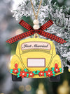 Just Married Wooden Car Decoration - Elegant Wedding Gift for Newlyweds