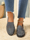 Chic British-Style Women's Bow Slip-On Loafer Pumps with Thick Heels for Spring/Autumn