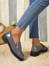 Chic British-Style Women's Bow Slip-On Loafer Pumps with Thick Heels for Spring/Autumn