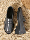 Chic British-Style Women's Bow Slip-On Loafer Pumps with Thick Heels for Spring/Autumn