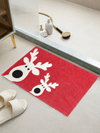 Festive Reindeer Bathroom Rug - Soft, Non-Slip, and Washable Christmas Decor