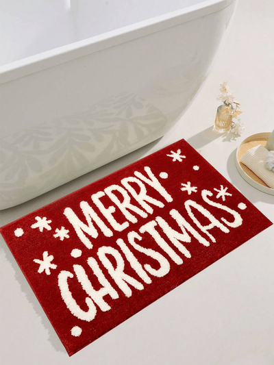 Festive Reindeer Bathroom Rug - Soft, Non-Slip, and Washable Christmas Decor