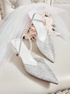 Glamorous Rhinestone & Pearl Decor High Heel Pumps for Women