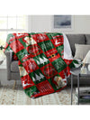 Cozy Christmas Cheer: Santa Claus Flannel Blanket with Festive Tree Pattern