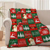 Cozy Christmas Cheer: Santa Claus Flannel Blanket with Festive Tree Pattern