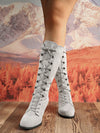 Elevate Your Style: Plus Size European-American Waterproof Lace-Up Roman Knight Boots for Women