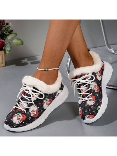 Stylish Leopard Print High-Top Plush Loafers for Women's Casual Wear