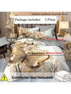 Elegant Golden Butterfly Print Duvet Cover Set - 3-Piece Bedding Collection for a Cozy Bedroom Makeover