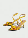 Elegant French Style High Heel Closed Toe Sandals with Ankle Strap - Perfect for Summer