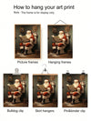 Jolly Santa on the Throne: Humorous Canvas Wall Art for Festive Bathrooms