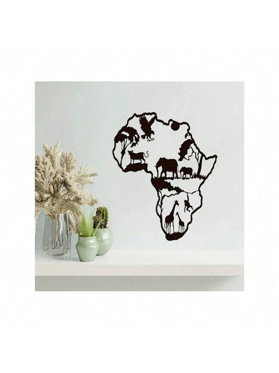 Elegant Metal African Eagle Map Wall Art - Stunning Interior Decor for Living Room & Bedroom