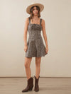 Wildly Chic: Denim Leopard Print Mini Dress with Bow