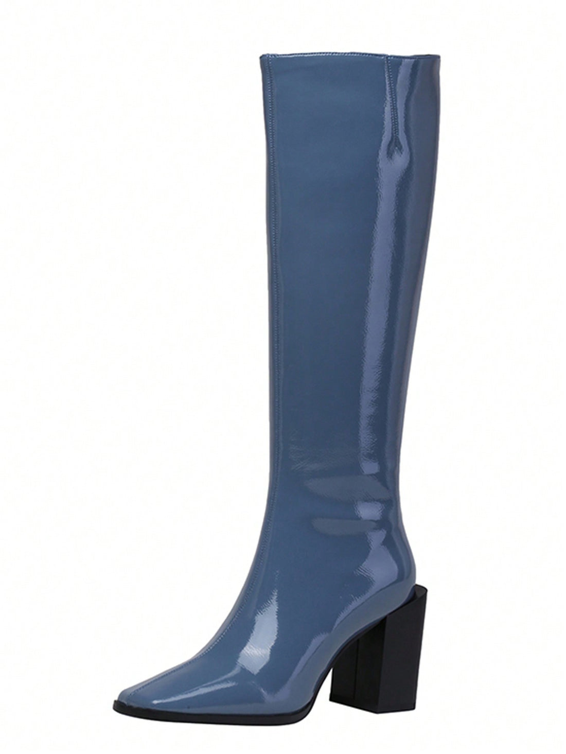 Step into sophistication with these show-stopping knee-high equestrian boots! Crafted from lustrous patent leather, they feature a chic square toe and elevated heel that elongates your silhouette. The sleek over-the-knee design pairs perfectly with dresses, skirts, or tailored pants, making them your go-to choice for autumn galas, winter soirées, and nights out. Whether you're channeling equestrian elegance or modern glamour, these boots deliver serious style credentials. Strut with confidence and turn head