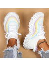 Vibrant Women's Rainbow Colorblock Sneakers - Versatile Casual & Outdoor Footwear