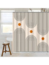 Boho Mid-Century Abstract Shower Curtain - 72x72 Inch Waterproof Design with Hooks