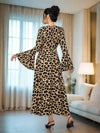 Wildly Chic: Women's Leopard Print Flared Sleeve Dress