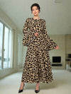 Wildly Chic: Women's Leopard Print Flared Sleeve Dress