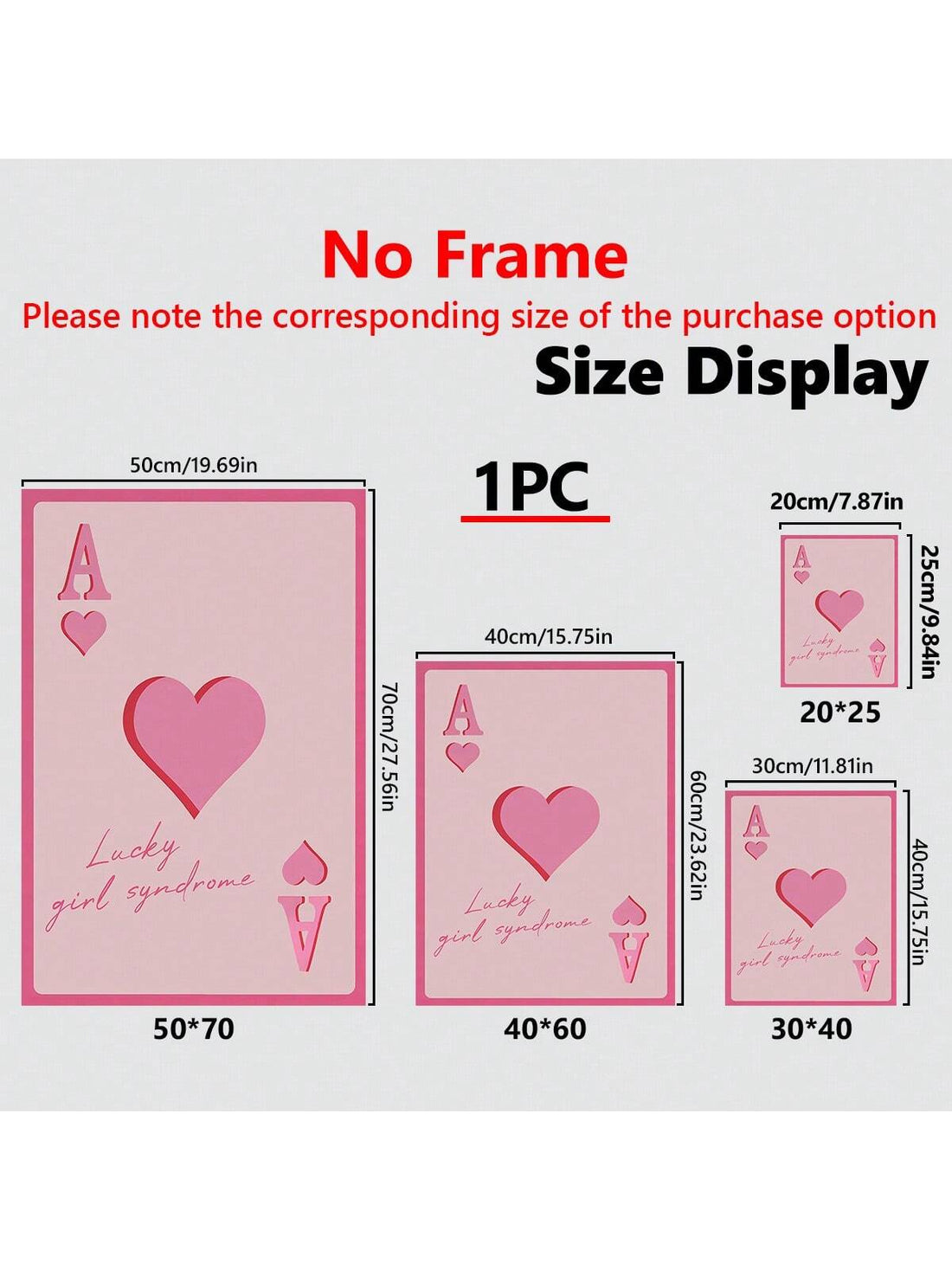 Add some luck and style to your room with this funky pink poker canvas wall art. Perfect for teens and college students who want to add a fun touch to their space. Show off your unique style with this one-of-a-kind piece!